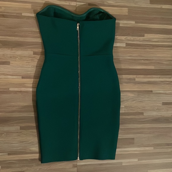 Emerald Green bandage style strapless dress size S - Picture 3 of 4
